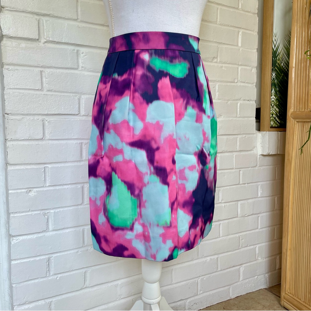 Kate Spade Vibrant Pink & Green A-Line Skirt Women’s Size 0